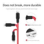 HOCO X21 Silicone micro charging cable (1m), black＆red фото