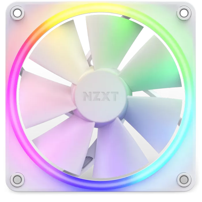 PC Case Fan NZXT F120 RGB, 120x120x26mm, 18 LEDs, 17-27.5dB, 14-50CFM, 500-1800RPM, FDB, 4 Pin, White фото