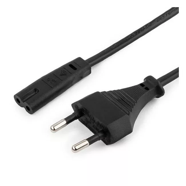 Power cord - 1.8m - Cablexpert PC-184/2, 1.8 m, EU 2 pin input plug, Black фото