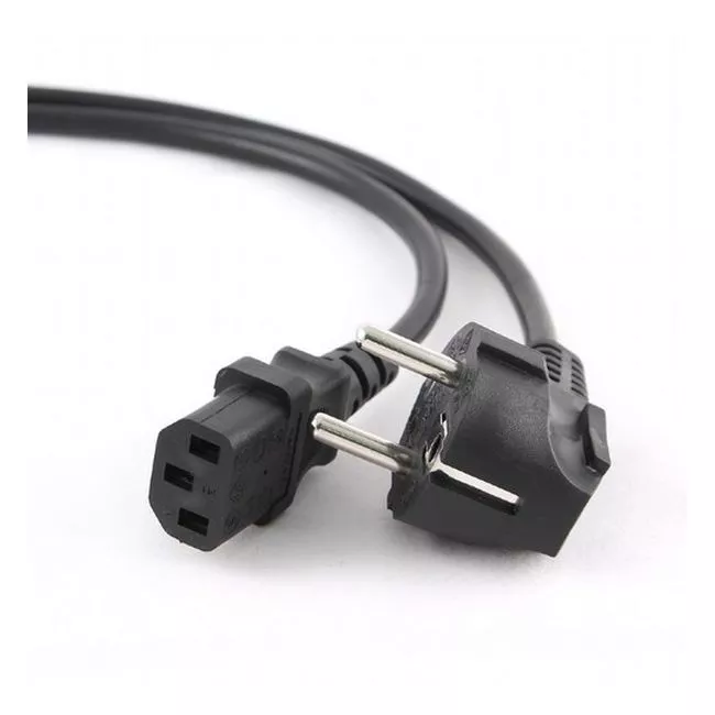 Power cord PC-186-VDE-3M, 3m, Schuko input and right angled C13 output, with VDE approval, Black фото