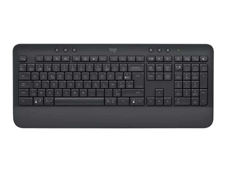 Wireless Keyboard Logitech K650, Media controls, F-keys, Spill-resistant, Palm rest, 2xAA, 2.4Ghz BT, EN, Graphite фото