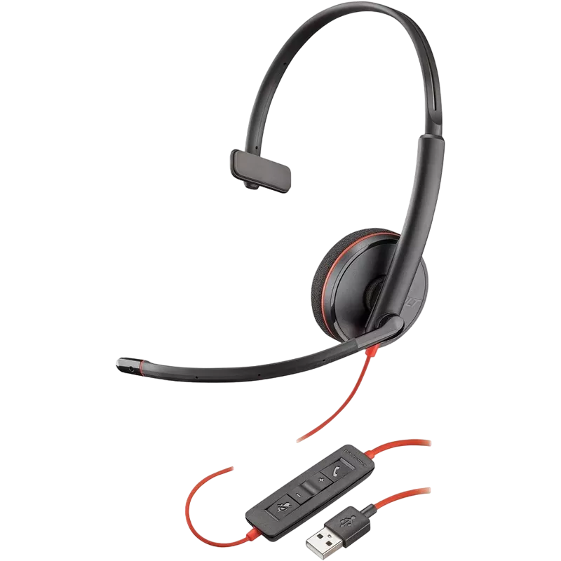Headset Poly Plantronics Blackwire C3210, Mono, Wired, USB-A, 20Hz/20kHz, Noise Cancelling, Noise Reduction Microphone фото